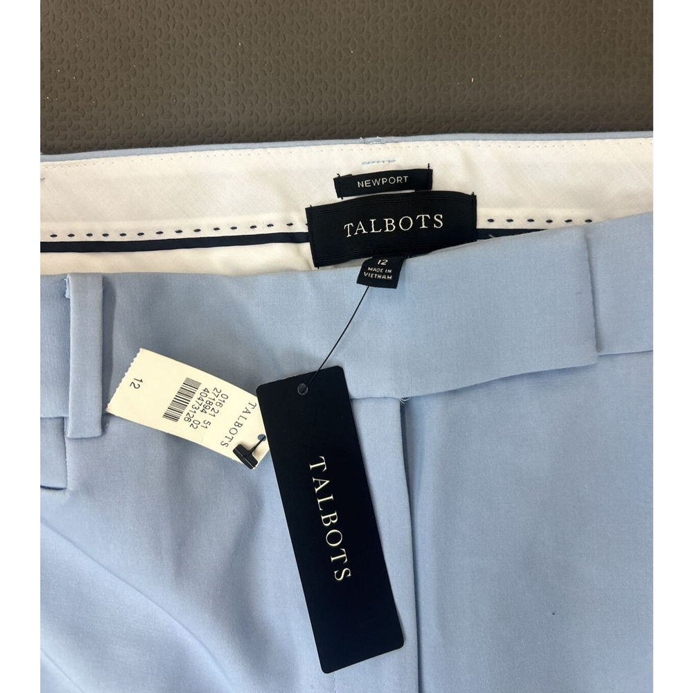 NWT Talbots Newport Trouser Pants Sz. 12 Sits at Waist Crop/Ankle Light Blue FS - Picture 2 of 9